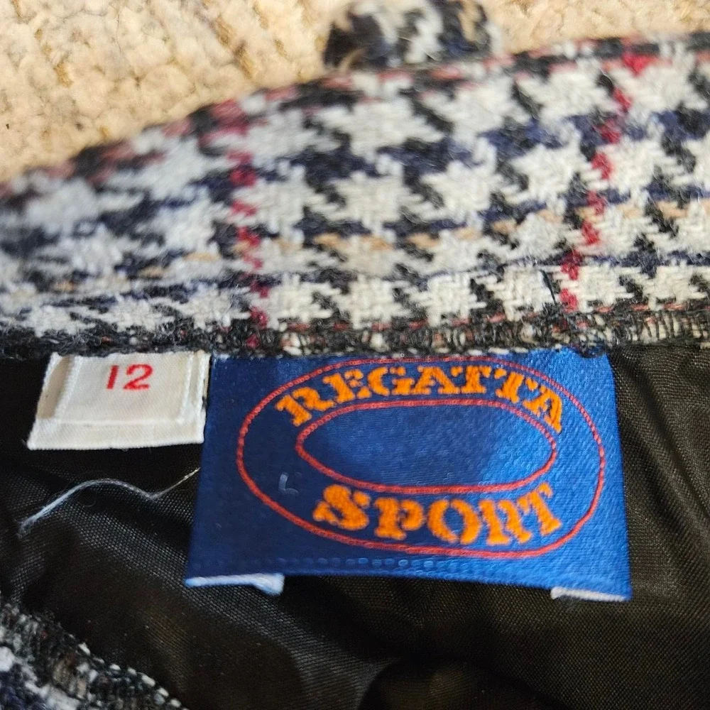 Vintage Houndstooth Lined Skirt size 